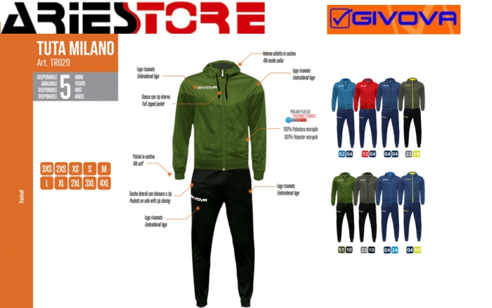 Milano tuta TR029 Givova